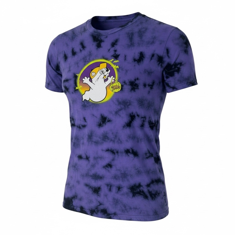 Buc-ees Halloween 2024 Hey Boo Purple Tie Dye Graphic T-Shirt Mens Large L